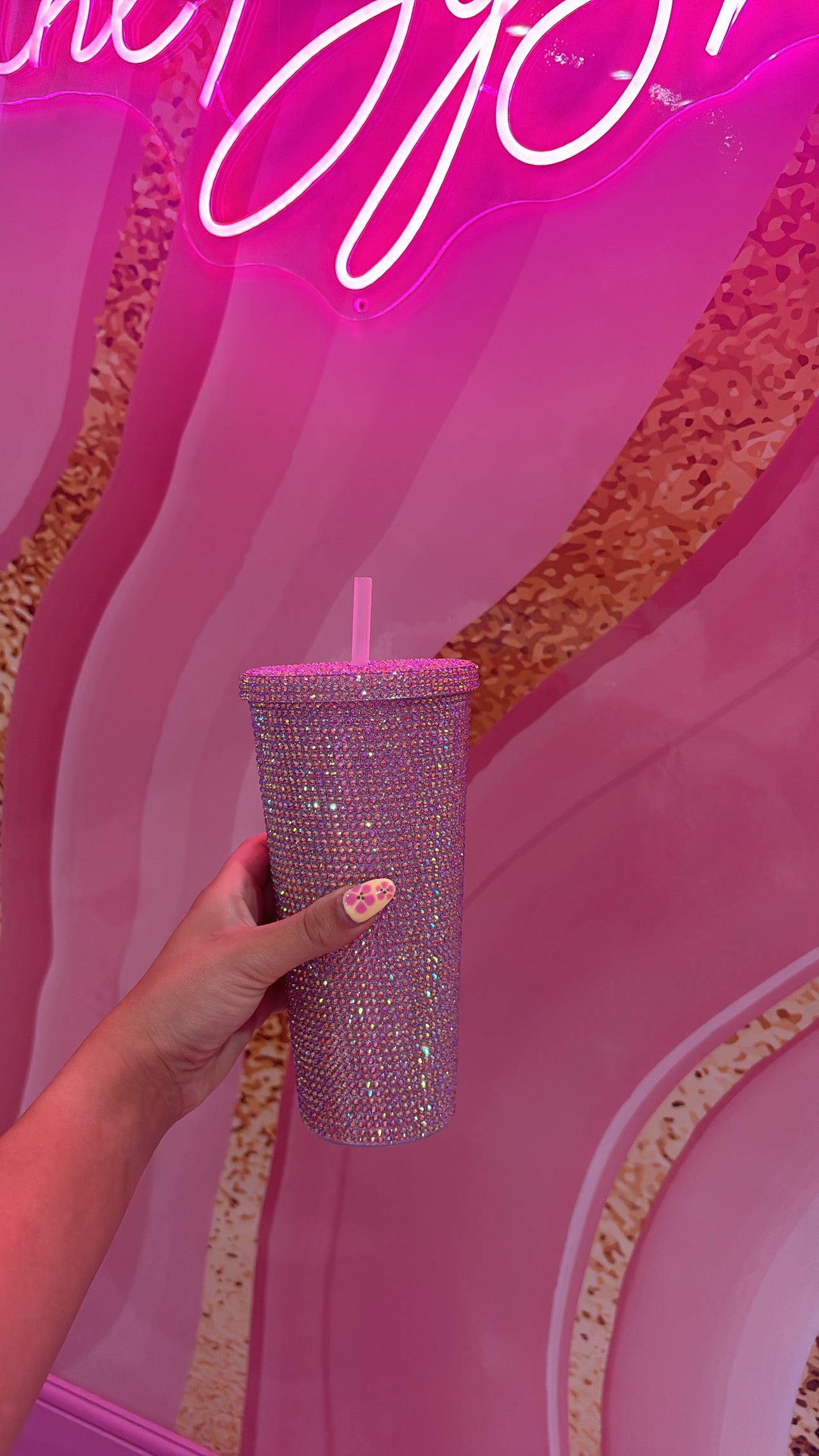 Silver Rhinestone Water Cup