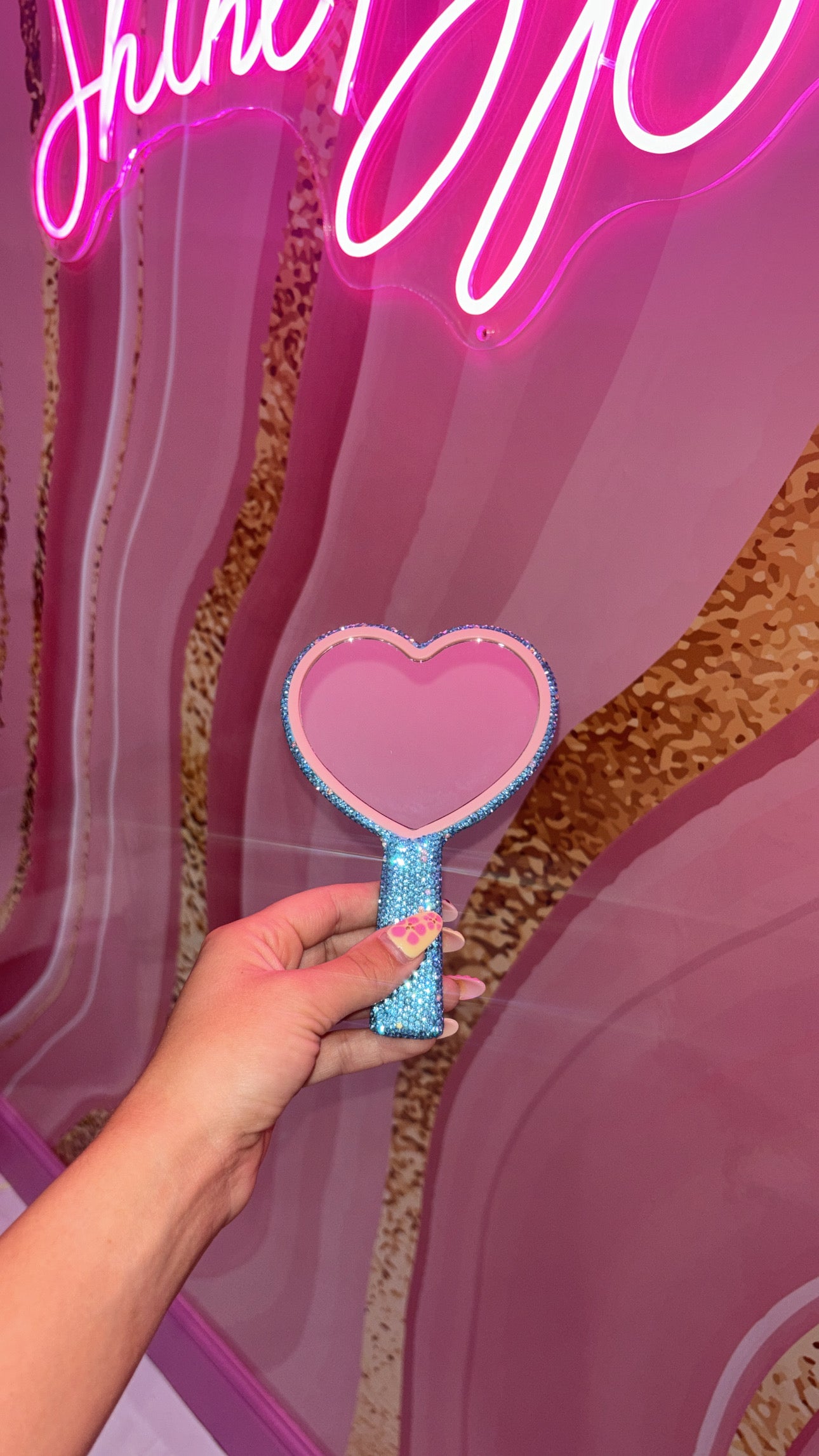Blue Rhinestone Mirror