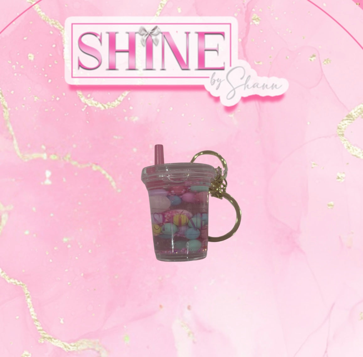 Pink Bubble Tea Keychain