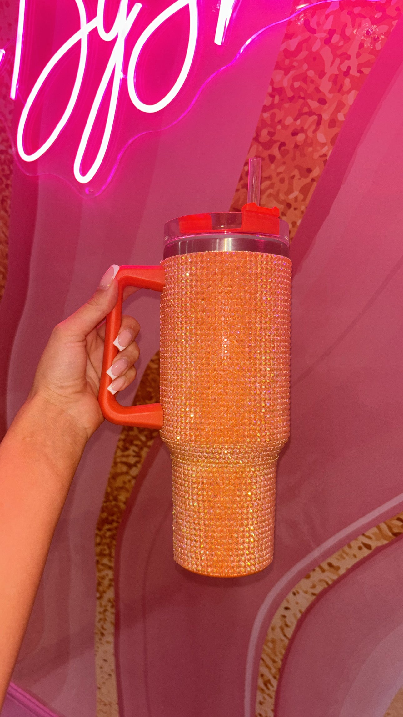 Orange Rhinestone Cup