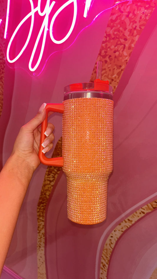 Orange Rhinestone Cup