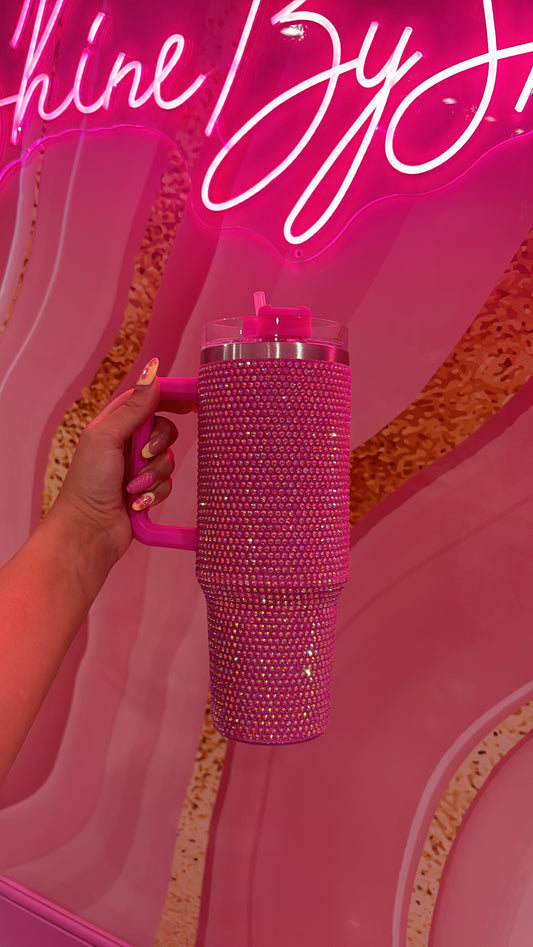 Pink Rhinestone Cup