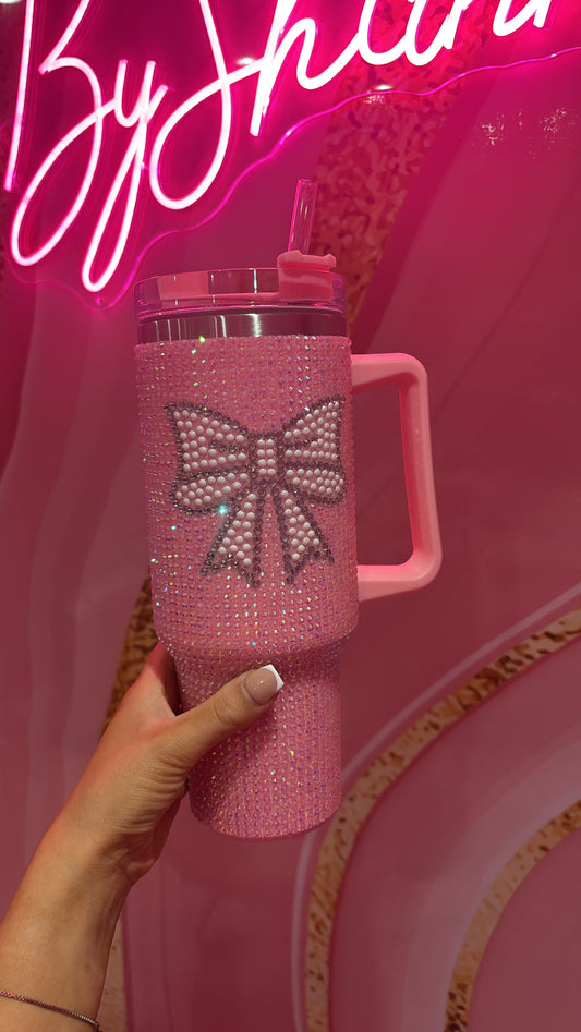 Baby Pink Bow Rhinestone Stanley