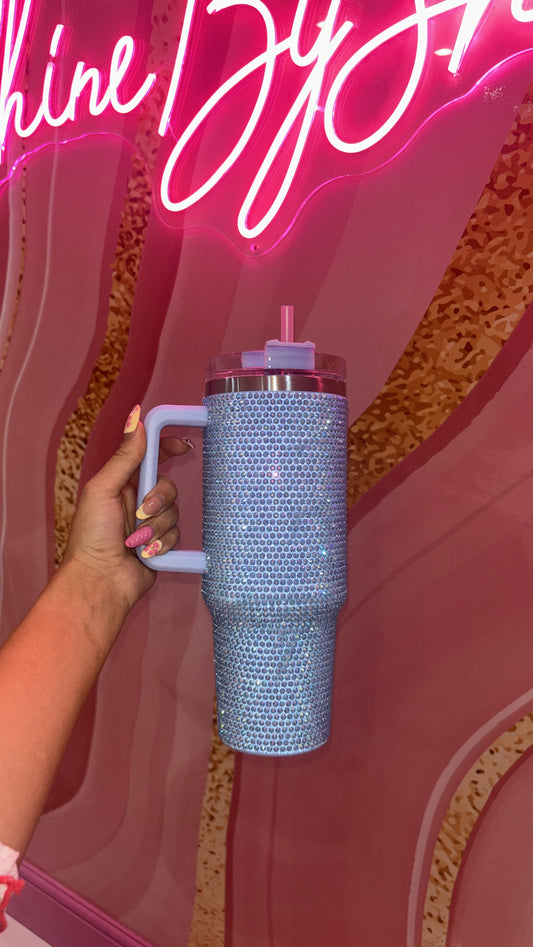 Blue Rhinestone Cup