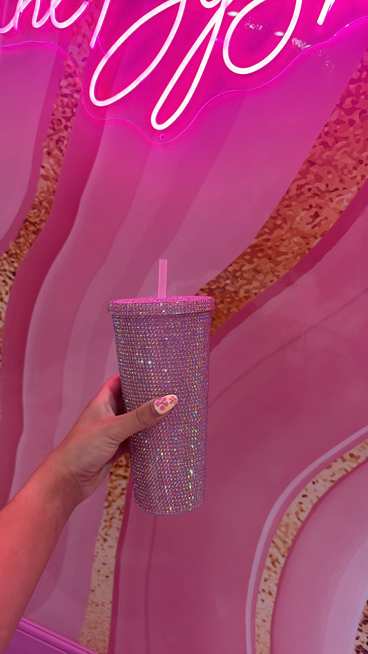 Silver Rhinestone Water Cup
