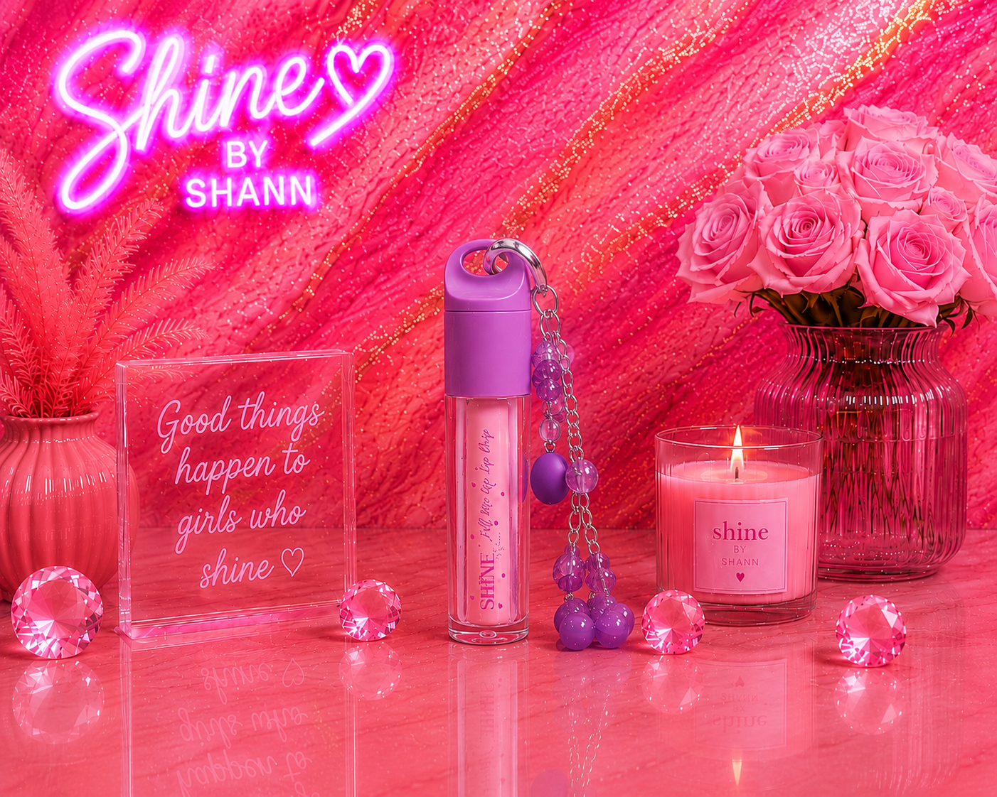 Fill Me Up Gloss Purple Bottle With Charm