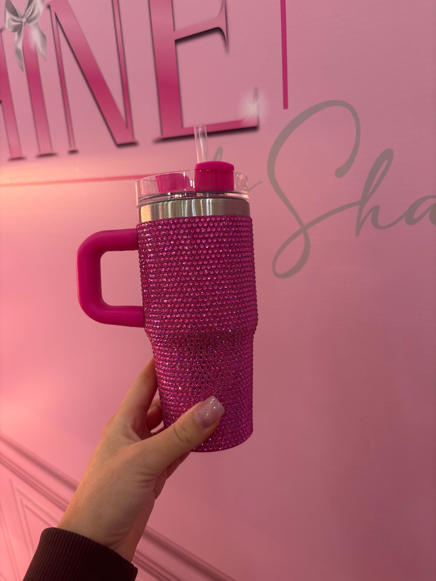Hot Pink Rhinestone Mini Stanley