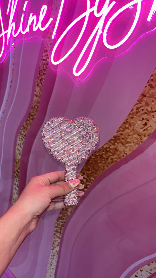 Pink Rhinestone Mirror
