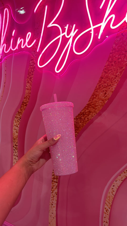 Pink Rhinestone Cup