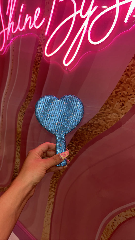 Blue Rhinestone Mirror