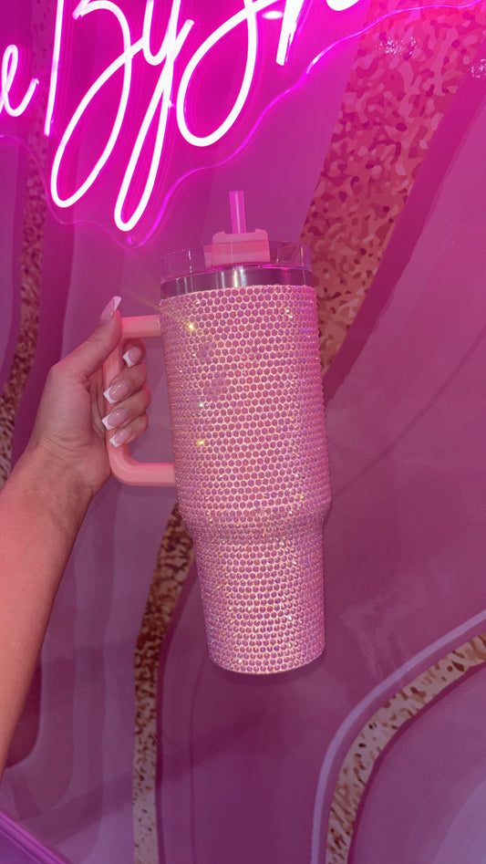 Baby Pink Rhinestone Cup