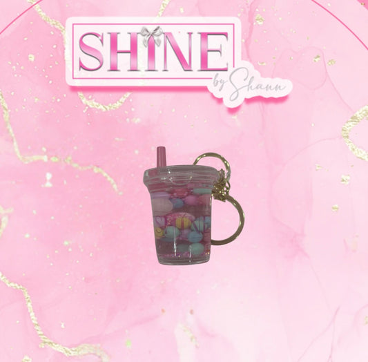 Pink Bubble Tea Keychain